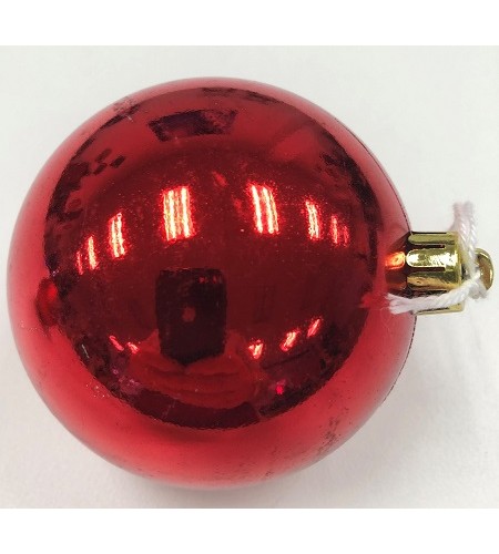 80MM RED SHINY BAUBLE  